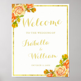 Begrüßungszeichen | Hochzeit der Rose Weißgold Poster