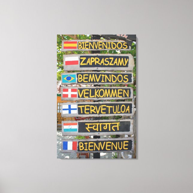 Begrüßungszeichen Leinwanddruck (Vorderseite)