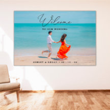 Begrüßungszeichen mit Foto, Hochzeitsfeier Foto