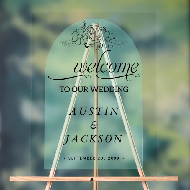 Begrüßungszeichen mit Name und Datum | Acrylschild (Neutral)