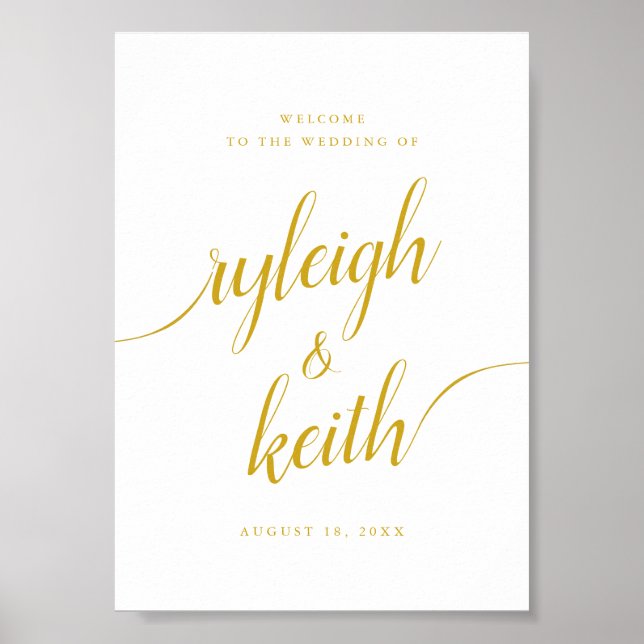 Begrüßungszeichen mit trendiger Kalligrafie Poster (Vorne)