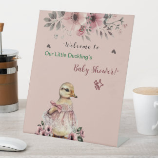 Begrüßungszeichen | Niedlich Duck Baby Shower für Sockelschild