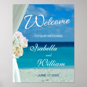 Begrüßungszeichen   Ocean Beach Summer Wedding Poster