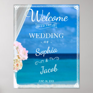 Begrüßungszeichen Ocean Beach Summer Wedding Poster