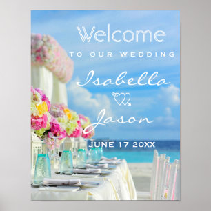 Begrüßungszeichen   Ocean Beach Summer Wedding Poster