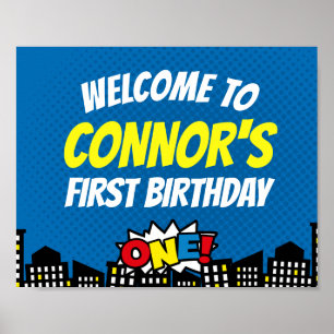 Begrüßungszeichen Superhero Poster