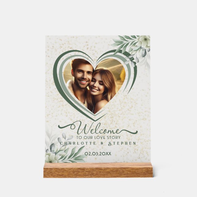 Begrüßungszeichen Unsere Liebe Personalisiertes Fo Acrylschild (Vorderseite)