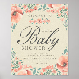 BEGRÜSSUNGSZEICHEN | Vintag Floral Storybook Baby Poster