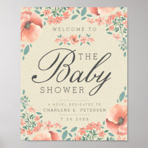 BEGRÜSSUNGSZEICHEN Vintag Floral Storybook Baby Poster
