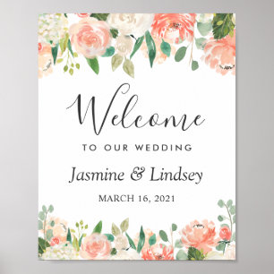 Begrüßungszeichen von Coral Peach Blush Poster