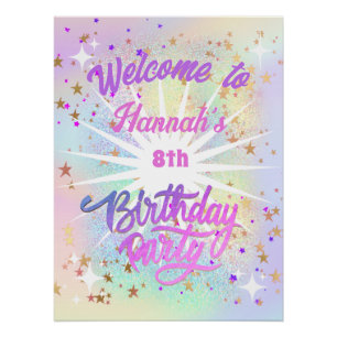 Begrüßungszeichen von Frau Birthday Poster