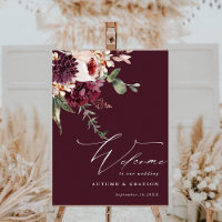 Begrüßungszeichen von Herbst Romance Floral Weddin
