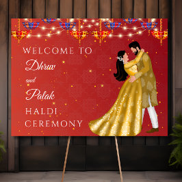 Begrüßungszeichen von Red Haldi Poster