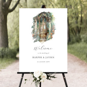Begrüßungszeichen "Watercolor Earthy Green Blush" Poster