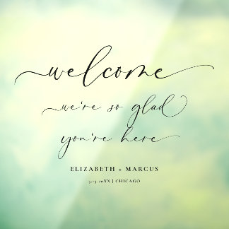 Begrüßungszeichen | Wir sind so froh, dass du hier Fensteraufkleber