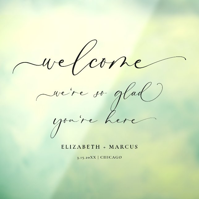 Begrüßungszeichen | Wir sind so froh, dass du hier Fensteraufkleber (Blatt 3)