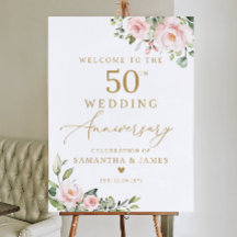 Begrüßungszeichen zum 50. Jubiläum, Blush Wedding