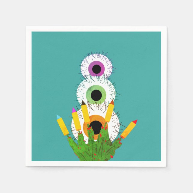 Behaarte Augen  Serviette (Vorderseite)