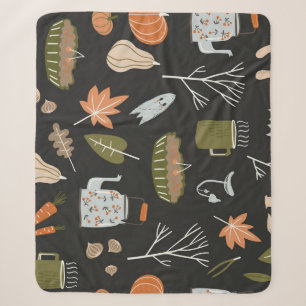 Behagliche Herbstelemente: Warmes Muster. Sherpadecke