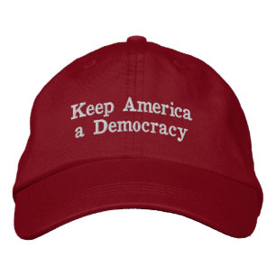 Behalt America a Democracy Red Hat Bestickte Baseballkappe