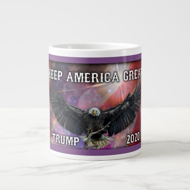 Behalt America Great - Trump 2020 Jumbo-Tasse (Vorderseite)