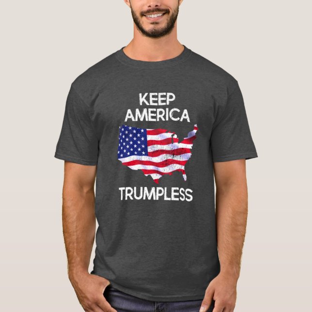 Behalt Amerika Trumpless gegen Trump T-Shirt (Vorderseite)