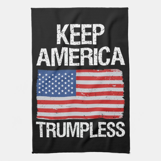 Behalt Amerika: Trumpless III Geschirrtuch (Vertikal)