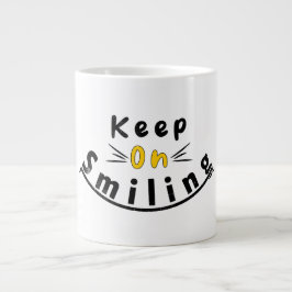 Behalt auf dem Lächeln glücklichen Logos Jumbo-Tasse