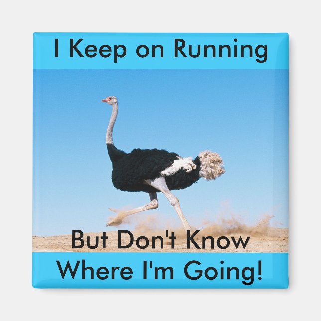 Behalt auf dem Running Ostrich Magnet (Vorne)