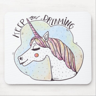 Behalt auf Dreaming Whimsical Unicorn Mousepad