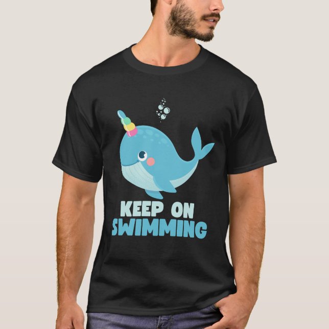 Behalt auf Kawaii Whale T-Shirt (Vorderseite)
