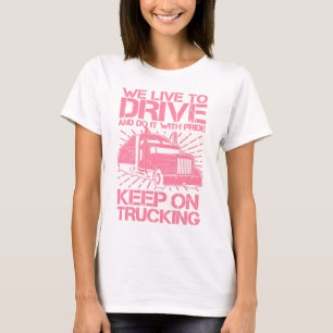 Behalt auf LKWing 18 Wheeler Pink T - Shirt