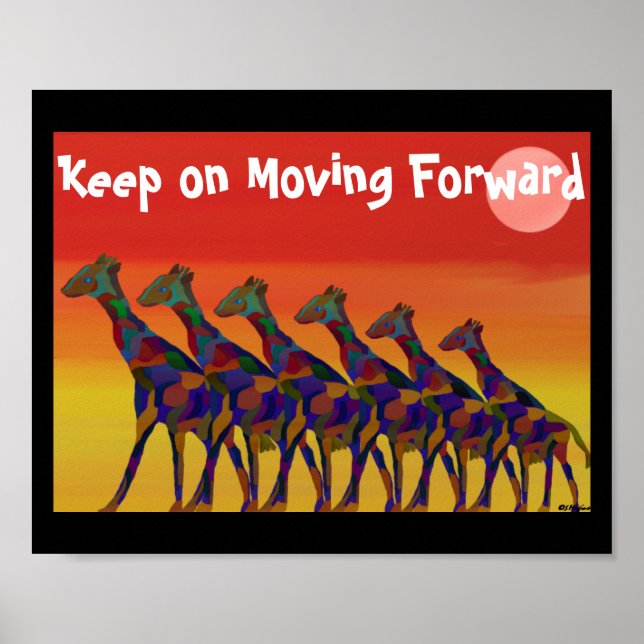 Behalt auf Moving Forward Motivation Poster (Vorne)