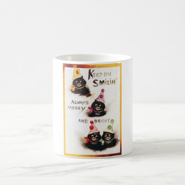Behalt auf Smilin, Black Cat, Louis Wain Kaffeetasse (Mittel)