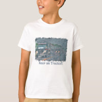 "Behalt auf Truckin'" Rainstorm Big Rig Truck