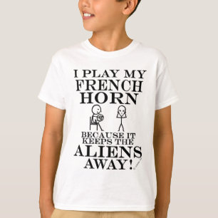 Behält Außerirdische-weg französisches Horn T-Shirt