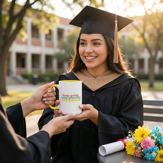 Behalt Behalt Growing Behaltend glühende Tasse (Empower & encourage yourself or someone else with this, "Keep going keep growing keep glowing" mug! )