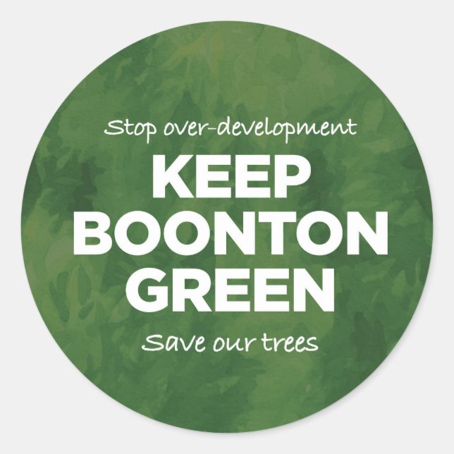 Behalt Boonton Green Classic Round Stickers (Vorderseite)