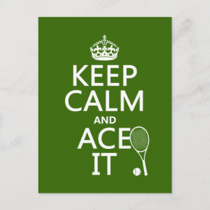 Behalt Calm and Ace It (Tennis) (in jeder Farbe) Postkarte
