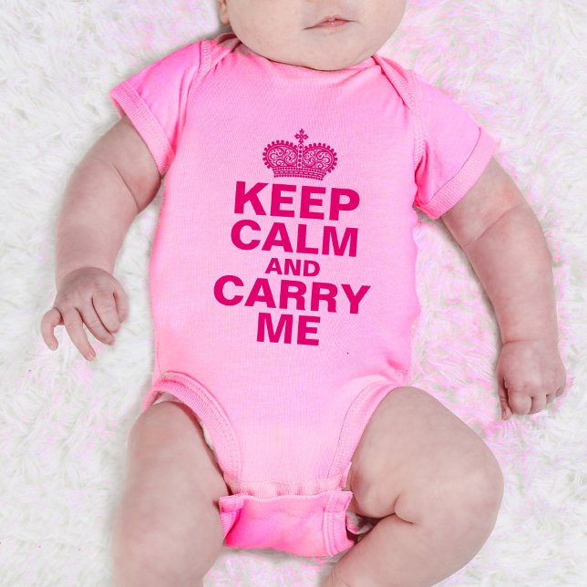 "Behalt Calm and Carry Me" personalisiertes Baby G Baby Strampler (Von Creator hochgeladen)