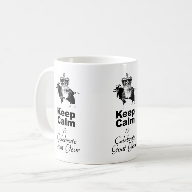 Behalt Calm and Celebrate Goat year WM01 Kaffeetasse (Vorderseite Links)