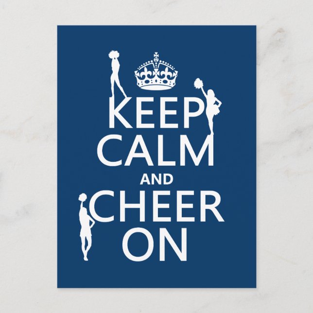 Behalt Calm and Cheer On (Cheerleader)(beliebige F Postkarte (Vorderseite)