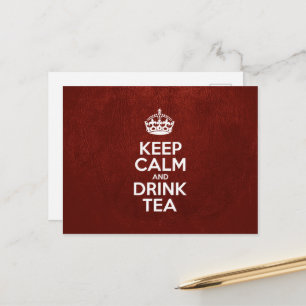 Behalt Calm and Drink Tee - Rotes Leder Postkarte