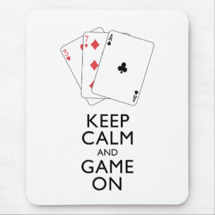 BEHALT CALM AND GAME ON - Card Games Mousepad