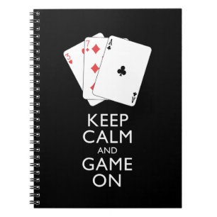 BEHALT CALM AND GAME ON - Card Games Notizblock