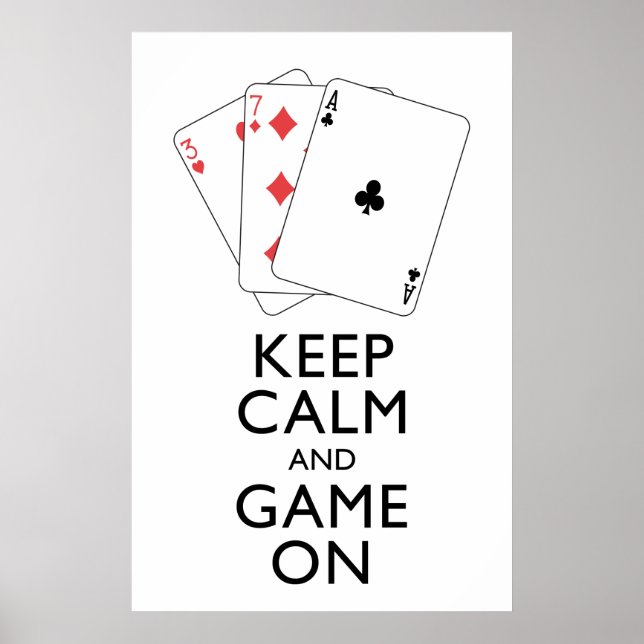 BEHALT CALM AND GAME ON - Card Games Poster (Vorne)