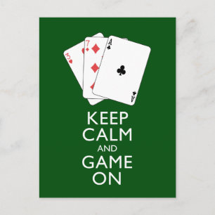 BEHALT CALM AND GAME ON - Card Games Postkarte