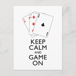 BEHALT CALM AND GAME ON - Card Games Postkarte