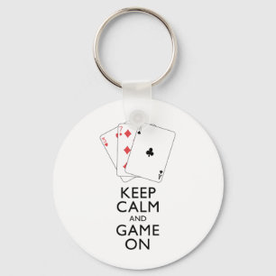 BEHALT CALM AND GAME ON - Card Games Schlüsselanhänger