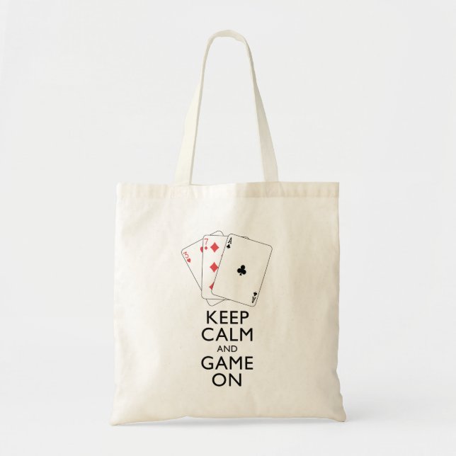 BEHALT CALM AND GAME ON - Card Games Tragetasche (Vorne)